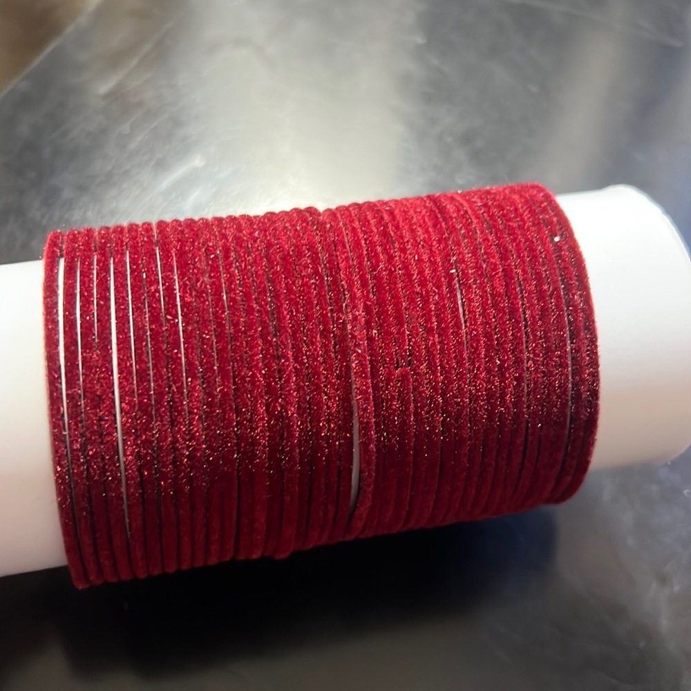 36 pc red velvet bangles 2.2 in diameter